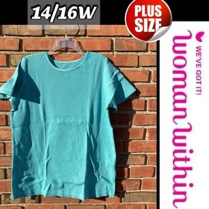 14/16 Plus Size S/S Waffle Thermal Mint Green